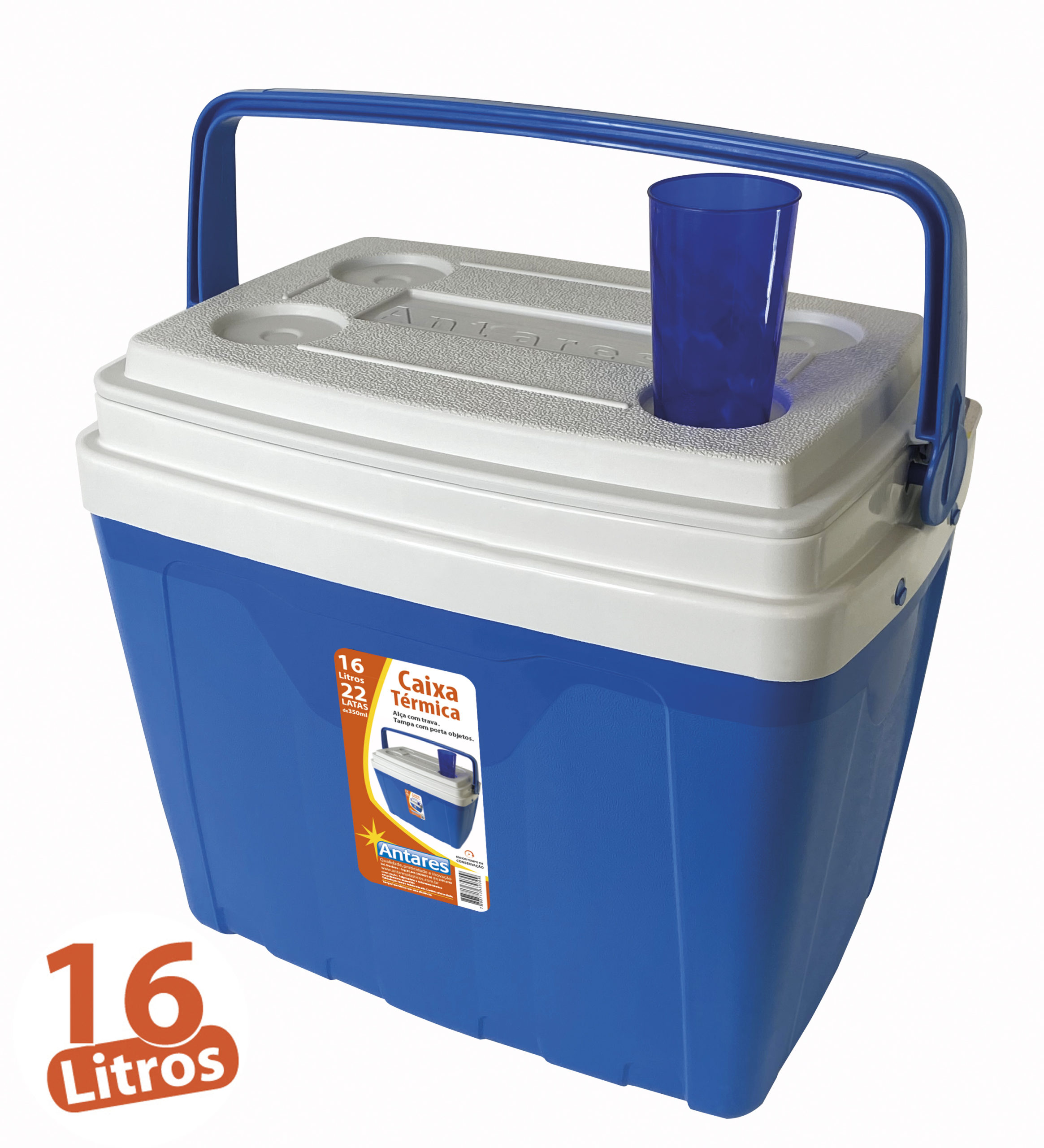 caixa térmica 16 litros azul antares