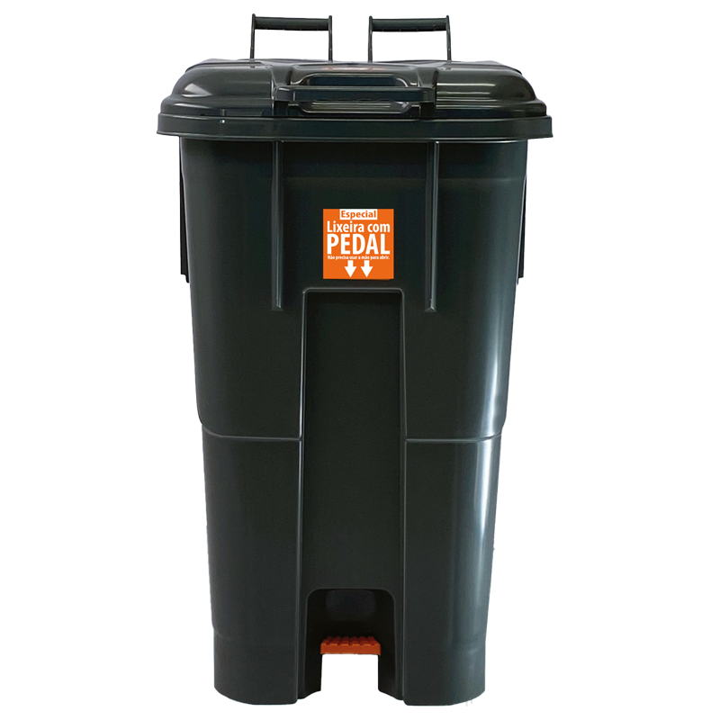 Lixeira coletora 90 Litros c/ pedal e rodas