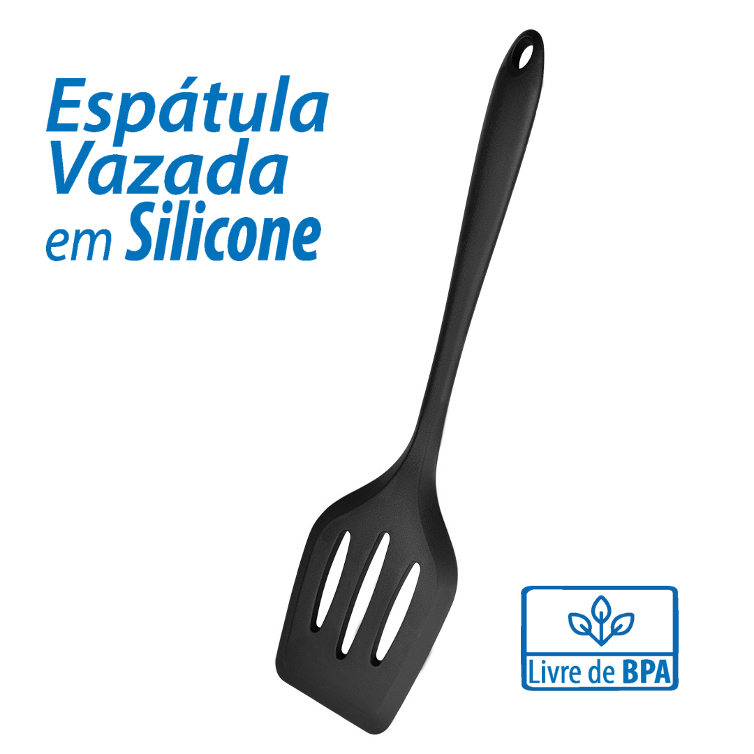 Espátula vazada em silicone