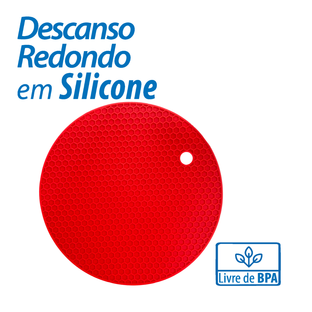 Descanso de panela redondo em silicone