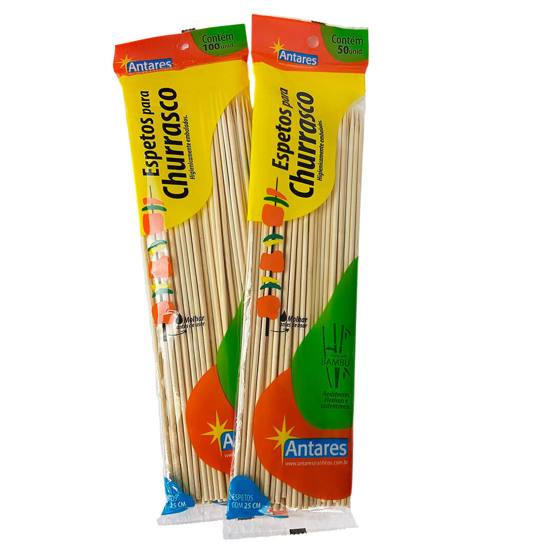 Espetos para Churrasco - 50unid. - 25cm