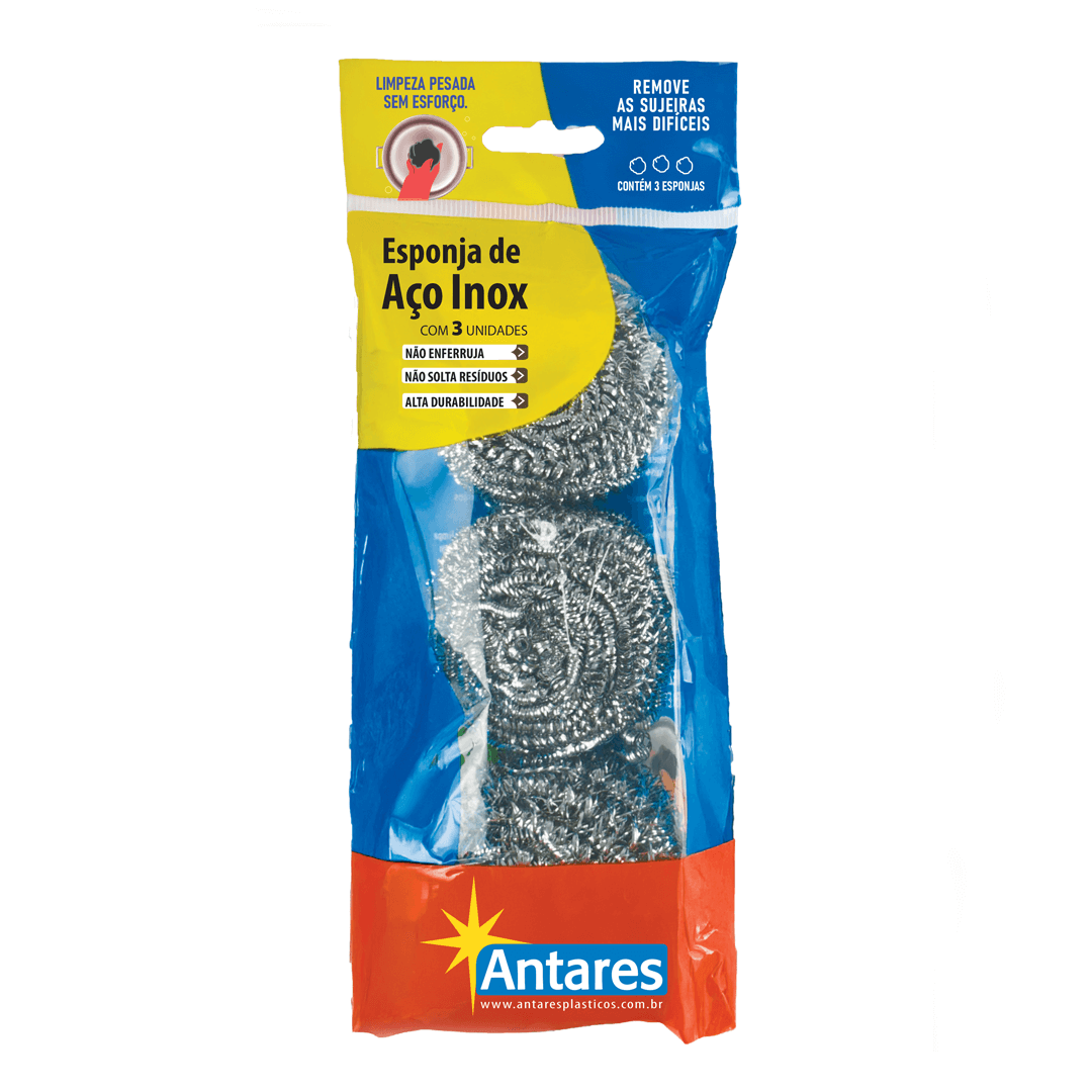 Esponja de Aço Inox - 3 unidades
