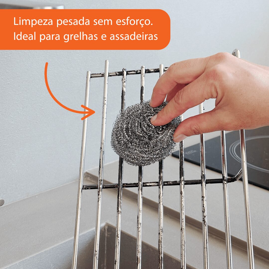 Esponja de Aço Inox - 1 unidade - Antares Plásticos
