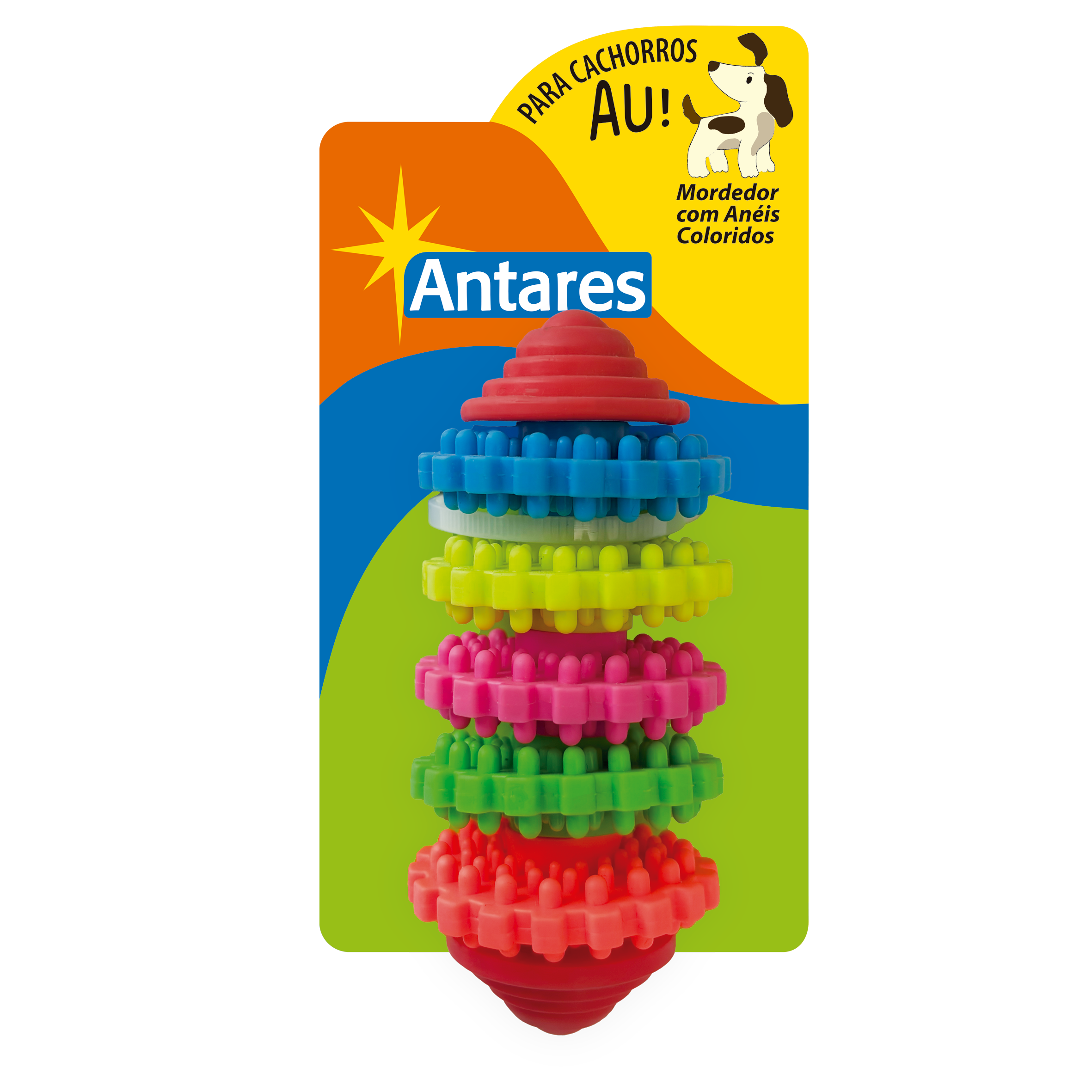 Mordedor com anéis coloridos