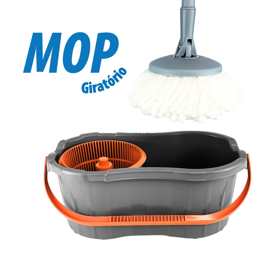 Mop Giratório com Balde 8L – Limpeza Profunda, Prática e Sem Esforço
